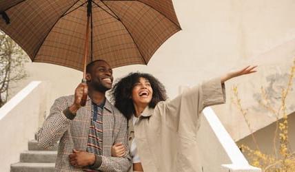 Couple Celebrating after consolidating debt 